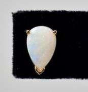 Beautiful 14K Yellow Gold Opal Gemstone Stud Earrings