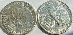 1941 1942 Frosty White Unc Walking Liberty Halves