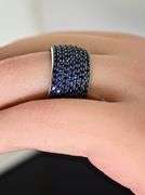 Incredible Wide 18K White Gold Band with Sapphires
