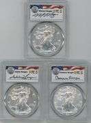 2021-(P-S-W) T1 SILVER EAGLE FDOI ER PCGS MS70 REAGAN SIGNATURE SERIES