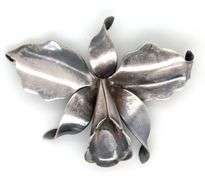 925 Sterling silver Taxco Hector Aguilar flower brooch