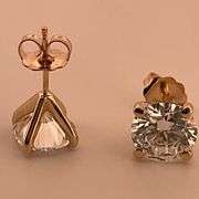 BRAND NEW 2.00 CARATS LAB GROWN DIAMOND STUDS. 14K YELLOW GOLD