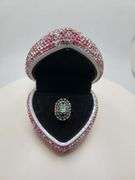 Victorian natural emeralds and diamond accent ring
