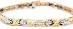 14kt Yellow gold 1.05ctw channel set diamond link X bracelet