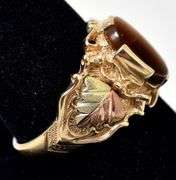 Stunning 10K Tri-Gold Tiger's Eye Gemstone Ring