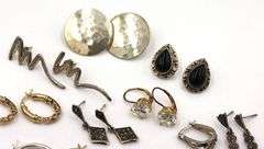 Group lot of Vintage 925 sterling silver earrings