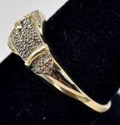 Interesting 14K Yellow Gold Diamond Belt Ring