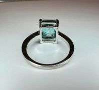 Stunning 6.75 Ct   Blue/Green Lab Simulated Diamond Ring