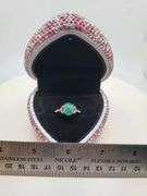Victorian natural emeralds and diamond accent ring