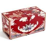 Handcrafted Mother of Pearl Phoenix and Dragon Jewelry Box