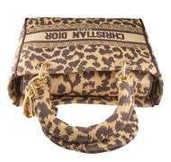Dior Lucky Small Lady Leopard Pattern D-Lite Bag W/Strap