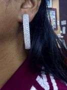 18K White Gold Round Brilliant Cut 17 Carat Diamond Hoops