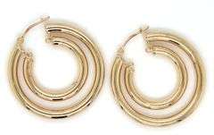 14kt Yellow gold double hoop earrings