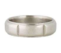 Gents Scott Kay Century Notched Band Ring in Platinum