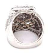 14kt White gold 3.20ctw PC and RBC double halo cluster ring