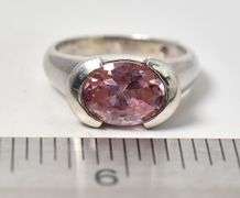 Pink Topaz Gemstone Ring in Sterling Silver