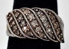 Diamond Ring in Sterling Silver