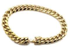 10kt Yellow gold 9mm Curb link bracelet