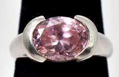Pink Topaz Gemstone Ring in Sterling Silver