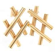 Unusual 14K YG Criss Cross Earrings