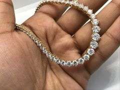 14K Yellow Gold Lab Diamond Riviera Necklace