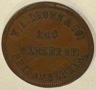 Ca 1857 WA Drown Umbrella & Parasol Token