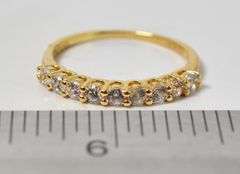 Cz Gemstone Ring in Vermeil Sterling Silver