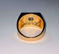 Mens 14 K Gold Plate 3.5 Ct Lab Simulated Diamond Ring