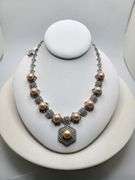 Extremely fine Japanese pearl with diamond necklace