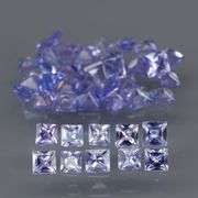 Glittering! Princess cut! 3.50ct UNTREATED Tanzanite set!!