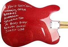 The Beach Boys Signed Fender Guitar w Surfin USA Lyrics Exact Proof BAS Witness