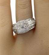 14kt White gold 2ctw diamond halo cluster ring