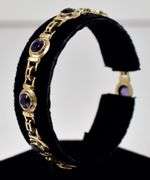 Beautiful 10K Yellow Gold Amethyst Gemstone Bracelet