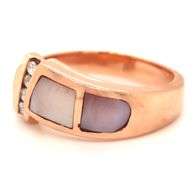 Pretty 14K Rose Gold Ring with Mother of Pearl