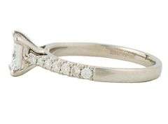 1.05ctw Princess and Round Diamond Straight Engagement Ring in Platinum, GIA CERTIFIED
