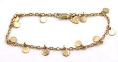 10kt Yellow gold ME and Ro tiny disk bracelet