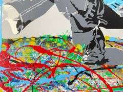 Rare Mr. Brainwash 'Jackson Pollock' Screenprint with Hand-Finished Acrylic, Signed and Thumbprinted