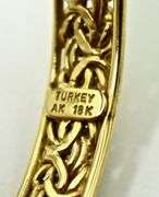 Unusual 18K  Byzantine Style Bangle Bracelet