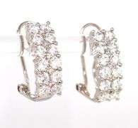 14kt White gold 1.60ctw double row diamond earrings
