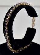 Beautiful 14K Yellow Gold Amethyst Gemstone Bracelet