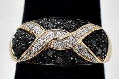Alluring 14K Yellow Gold Black Spinel Gemstone and Diamond Ring