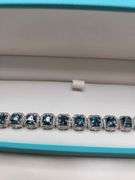 Magnificenrt  15 ctw London blue Topaz and diamond bracelet