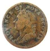 Rare 1832 Province of Nova Scotia 1/2 Penny Token