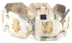 925 Sterling silver and gold accent bracelet