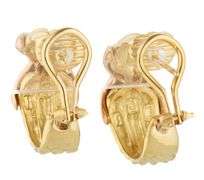 Vintage David Yurman Cable X Two Tone Hoop Earrings in 18K