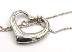 Tiffany & Co Elsa Peretti open heart pendant on chain