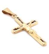 14kt Yellow gold Cubic zirconia Crucifix pendant