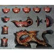 Porcelain Kungfu Tea Set Semi-Automatic Rotating Dragon