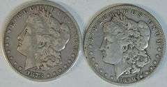 Scarce 1878-CC and 1890-CC Morgan Silver Dollars