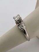 CERTIFIED 14K WHITE GOLD AND DIAMOND ENGAGEMENT RING